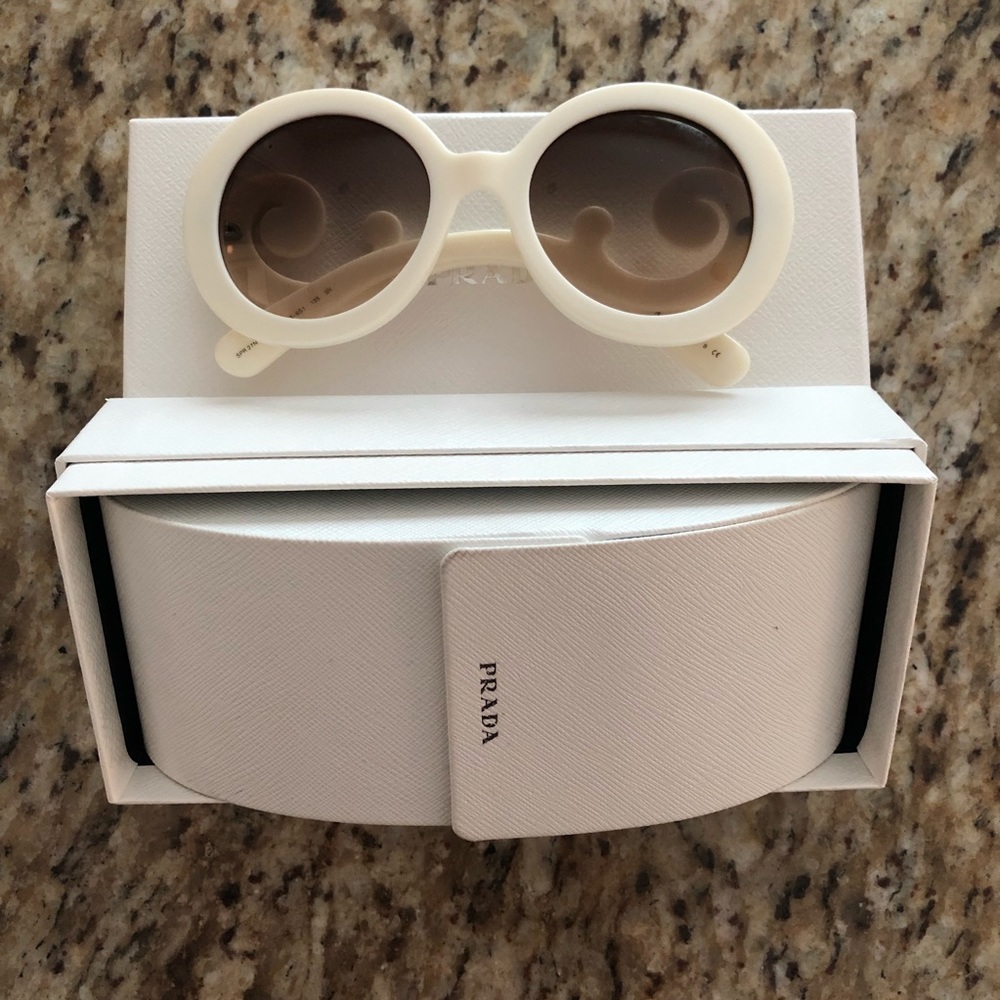 Prada SPR27N Cream Sunglasses